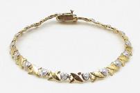 18K Gold and Sterling Silver Diamond Bracelet 202//134